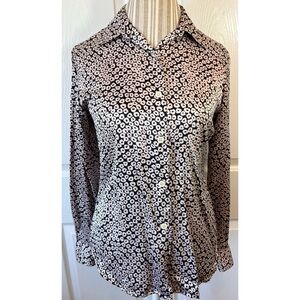 Ann Taylor Loft 100% Silk Secretary Blouse Size 6